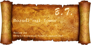 Bozsányi Tomor névjegykártya